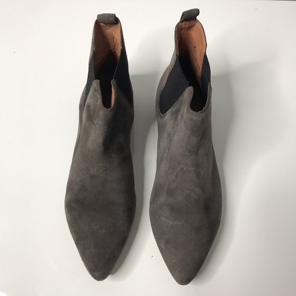 grey flat ankle boots